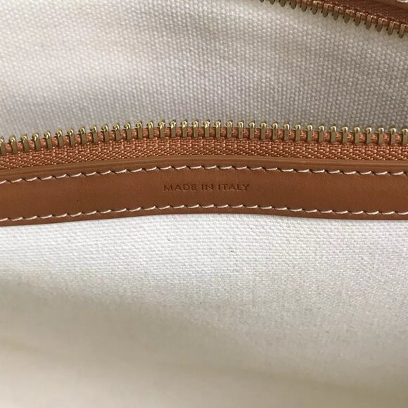CELINE 190062 Horizontal Cabas Logo Tote Bag Shoulder Bag Canvas/Leather Beige - Picture 2 of 15
